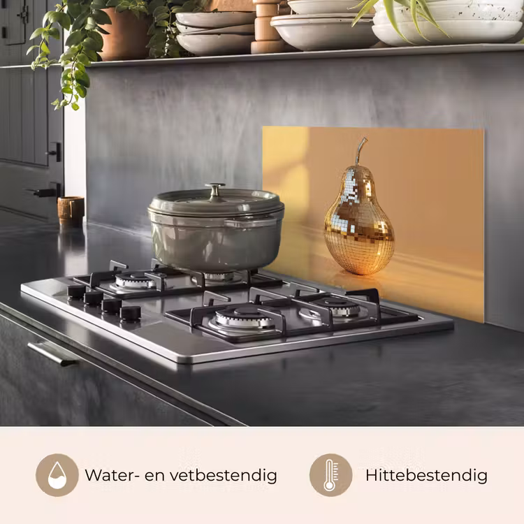 Spatscherm keuken - Goud - Disco - Glitter - Peer — 7
