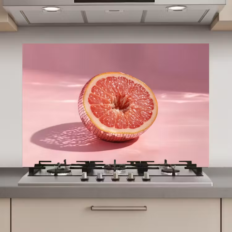 Spatscherm keuken - Grapefruit - Roze - Disco - Shiny — 1