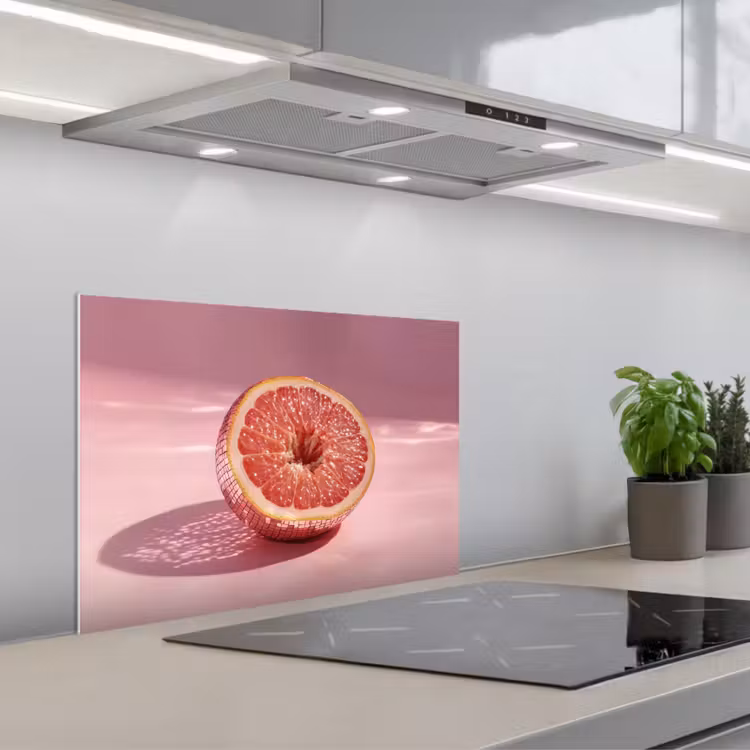 Spatscherm keuken - Grapefruit - Roze - Disco - Shiny — 5