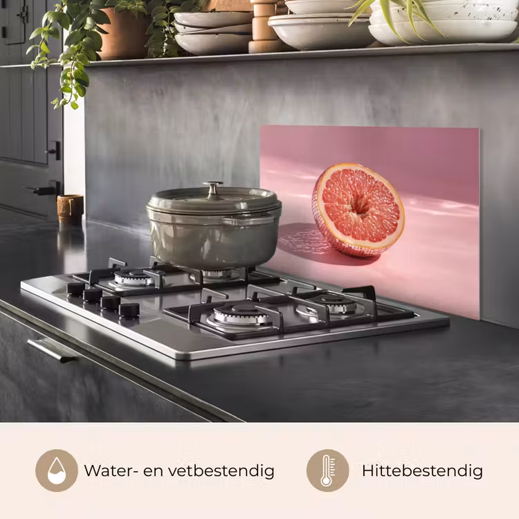Spatscherm keuken - Grapefruit - Roze - Disco - Shiny — 7