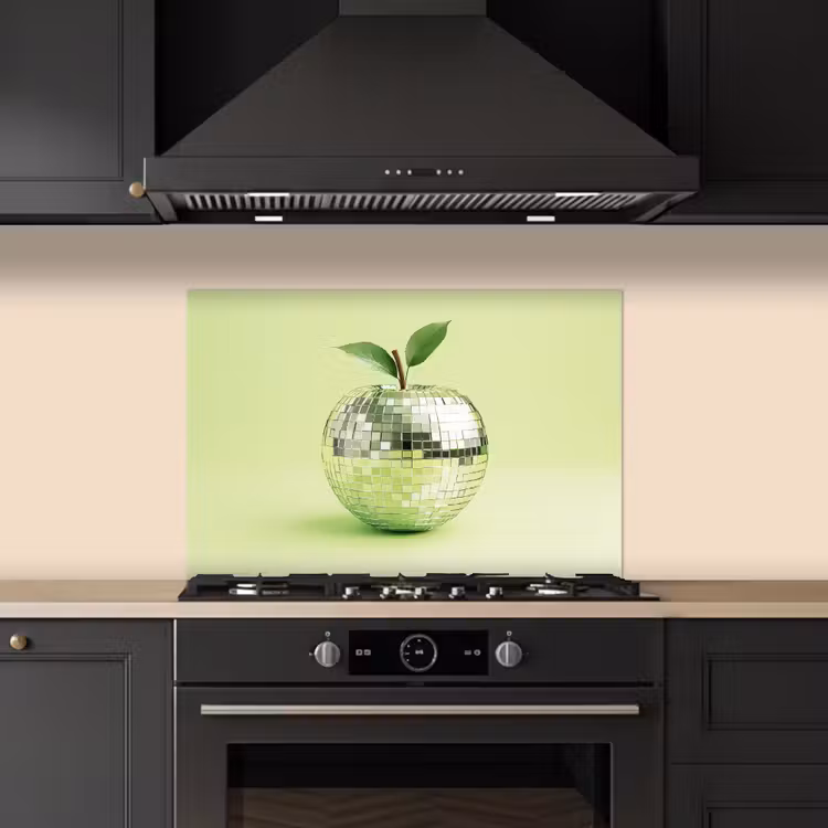 Spatscherm keuken - Groen - Disco - Decoratie - Appel — 2