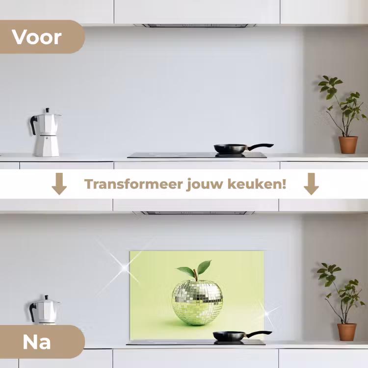 Spatscherm keuken - Groen - Disco - Decoratie - Appel — 3