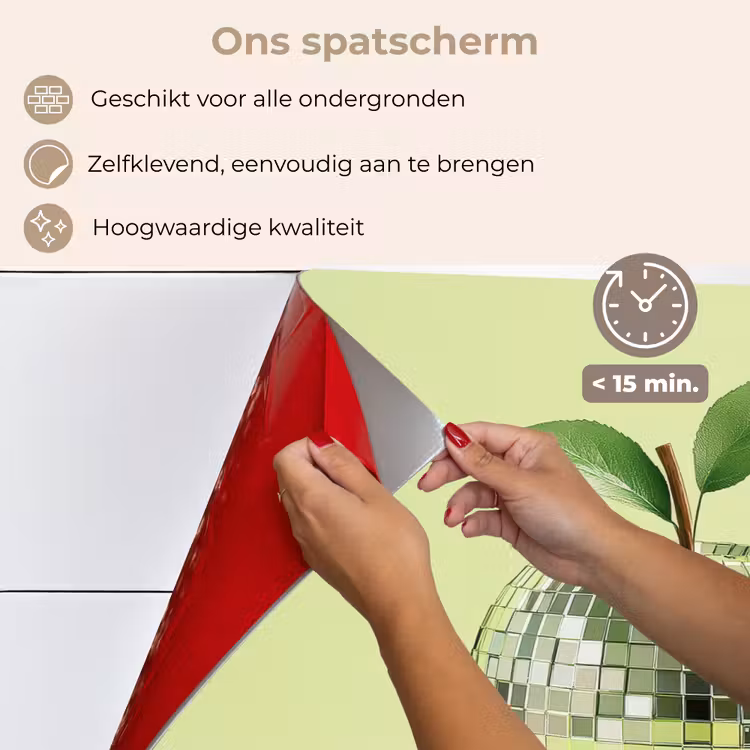 Spatscherm keuken - Groen - Disco - Decoratie - Appel — 4