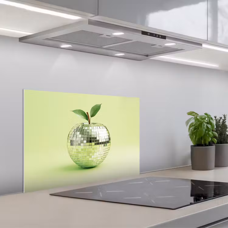 Spatscherm keuken - Groen - Disco - Decoratie - Appel — 5