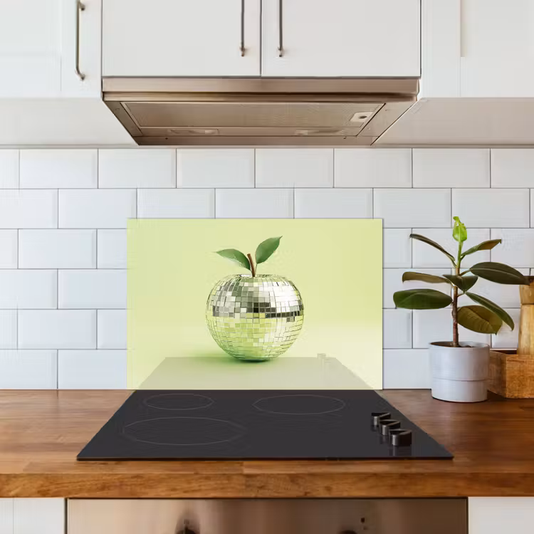 Spatscherm keuken - Groen - Disco - Decoratie - Appel — 6