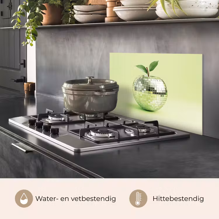 Spatscherm keuken - Groen - Disco - Decoratie - Appel — 7