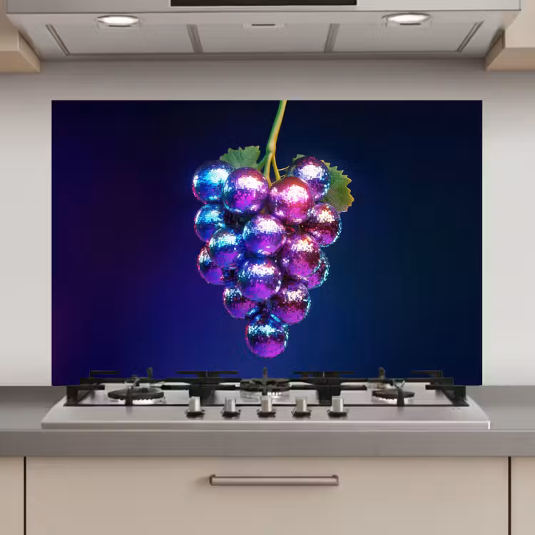 Spatscherm keuken - Paars - Disco - Feest - Druif — 1