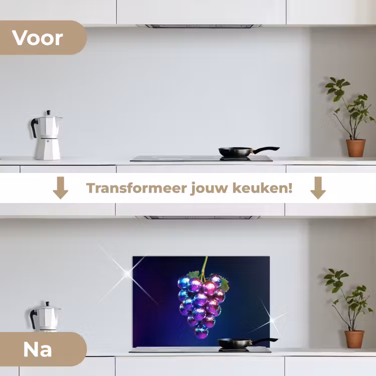 Spatscherm keuken - Paars - Disco - Feest - Druif — 3