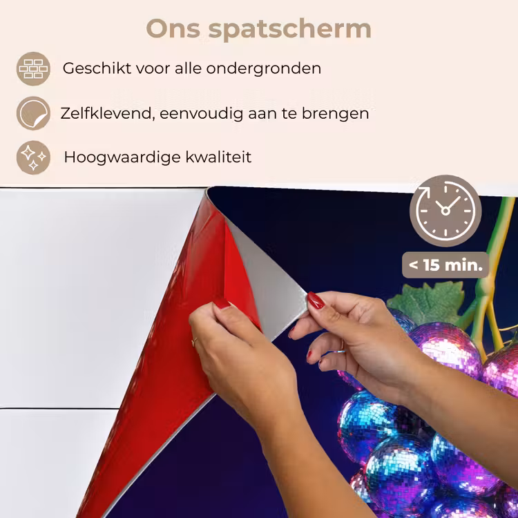 Spatscherm keuken - Paars - Disco - Feest - Druif — 4