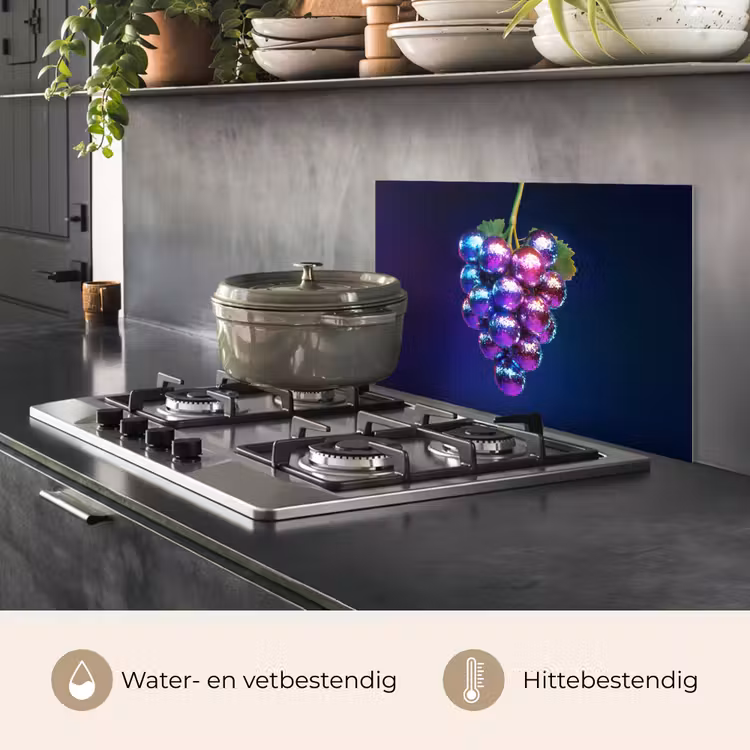 Spatscherm keuken - Paars - Disco - Feest - Druif — 7