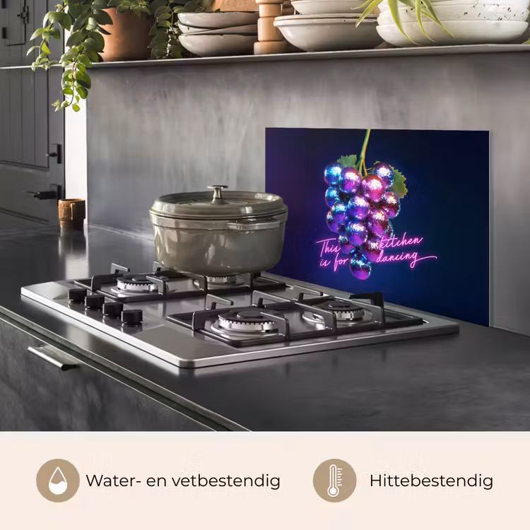Spatscherm keuken - Quote - Neon - Disco - Druiven — 7