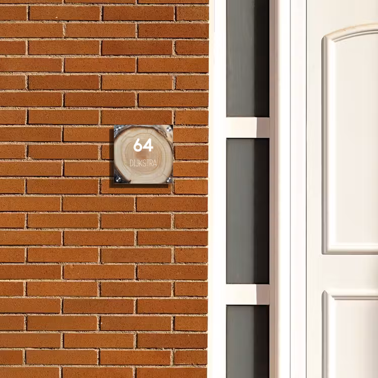 Naambordje voordeur - Vierkant - Boomschijf - Modern — 5