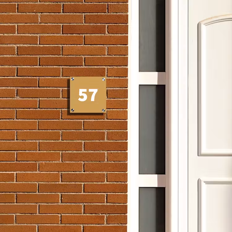 Naambordje voordeur - Vierkant - Mosterdgeel - Traditioneel — 5