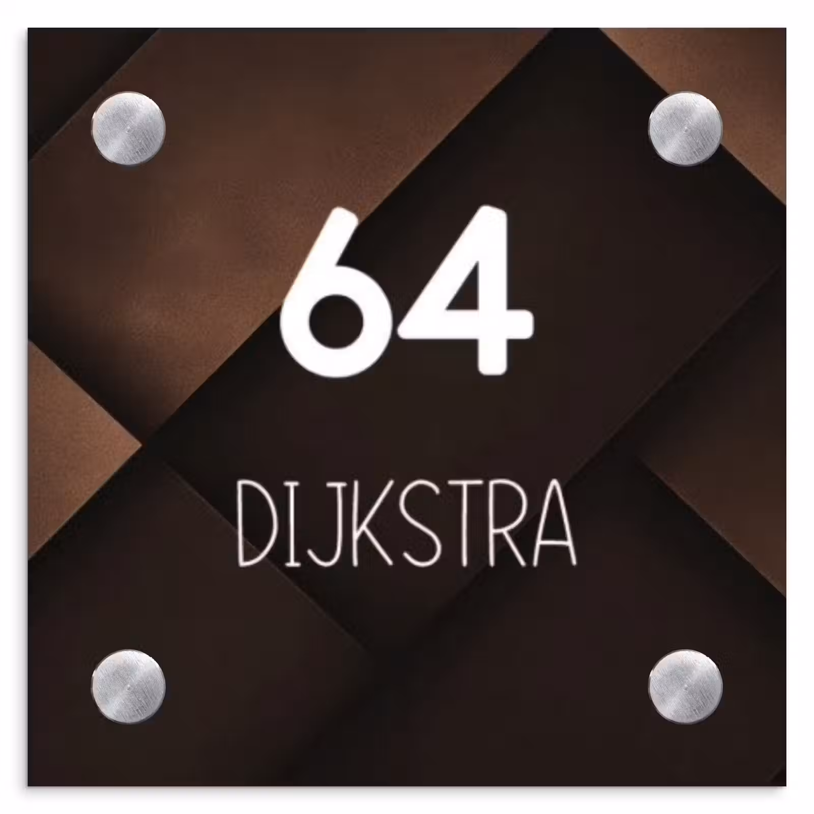 Naambordje voordeur - Vierkant - Bruine vlakken - Modern — 1