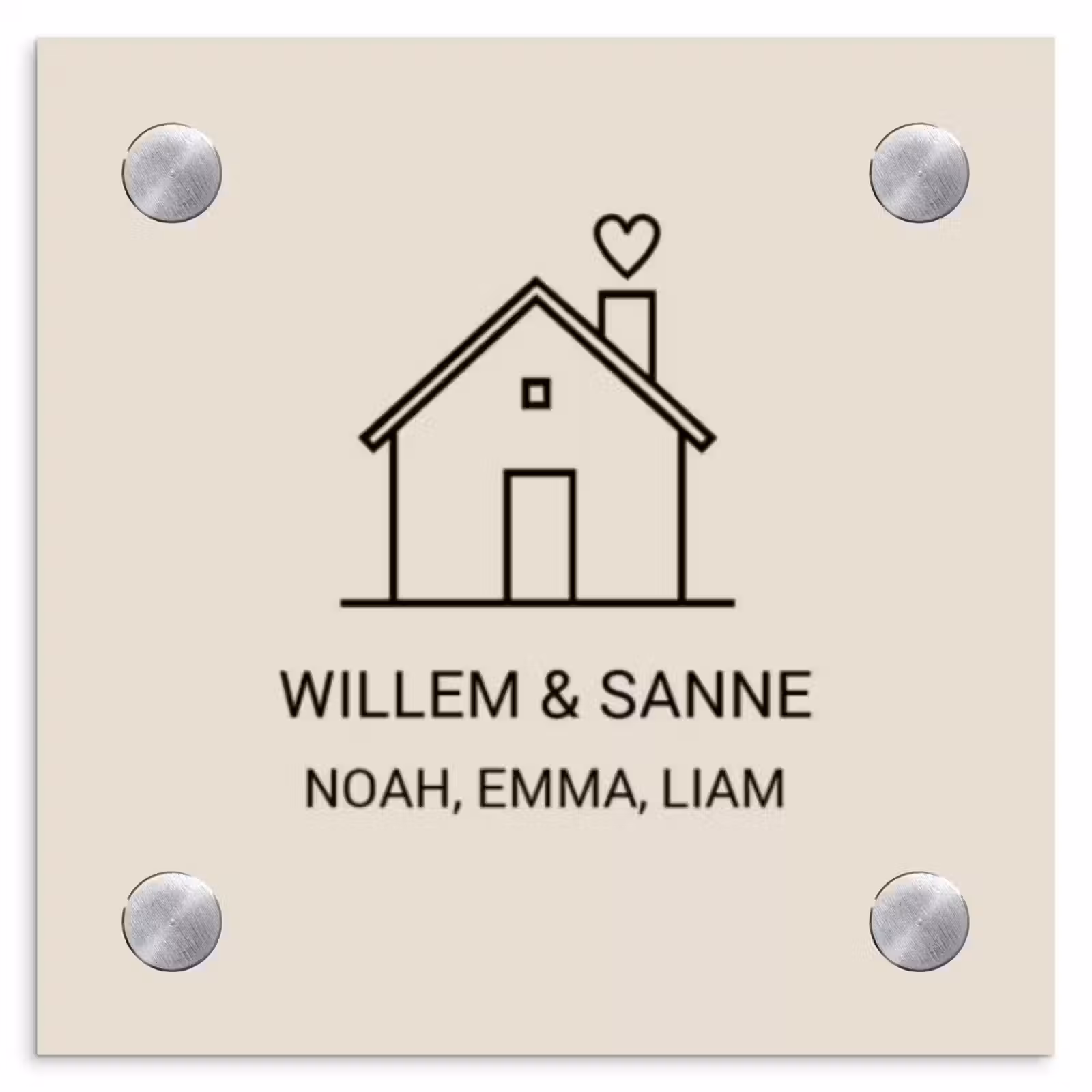 Naambordje voordeur - Vierkant - Huis illustratie - Klassiek — 1