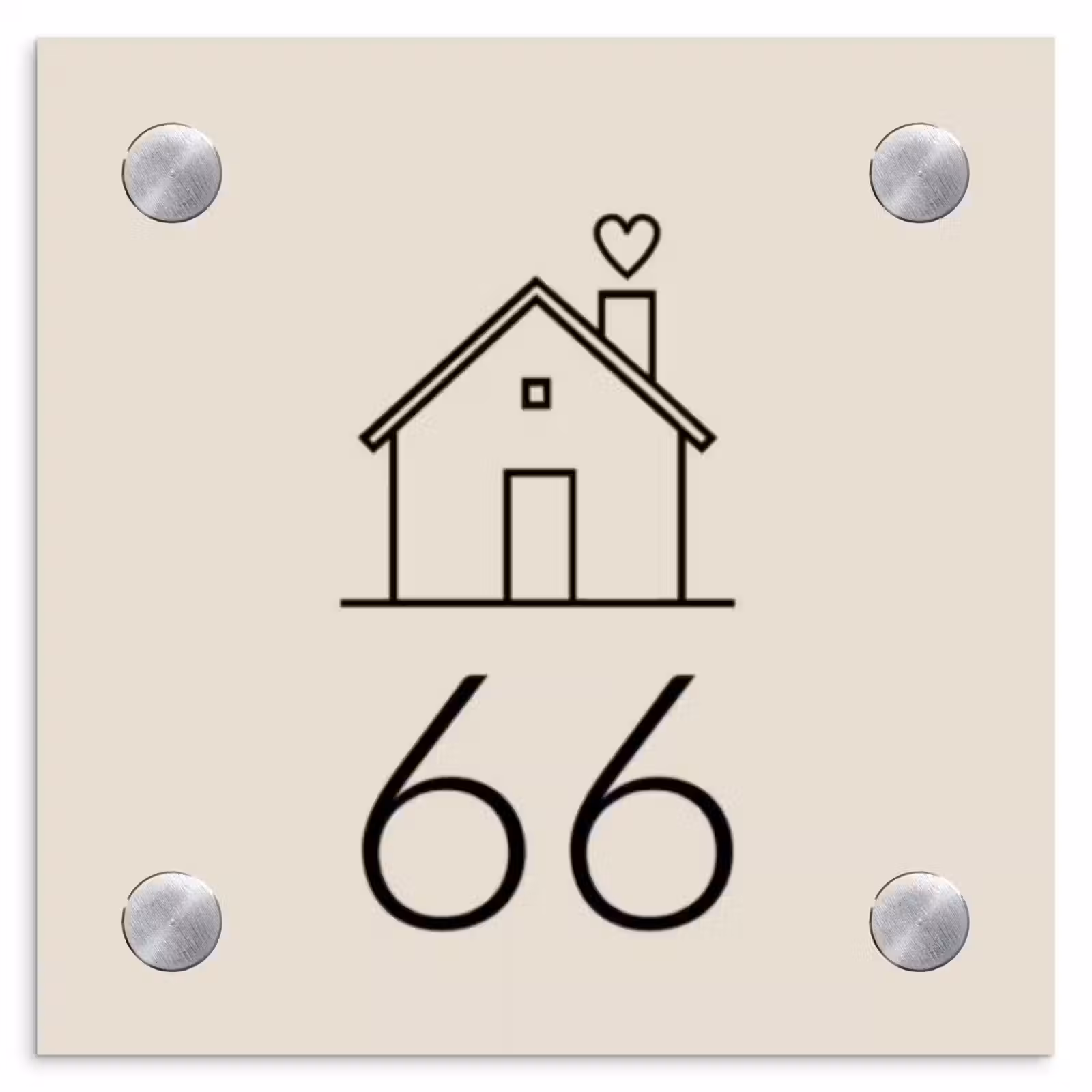 Naambordje voordeur - Vierkant - Huis illustratie - Traditioneel — 1