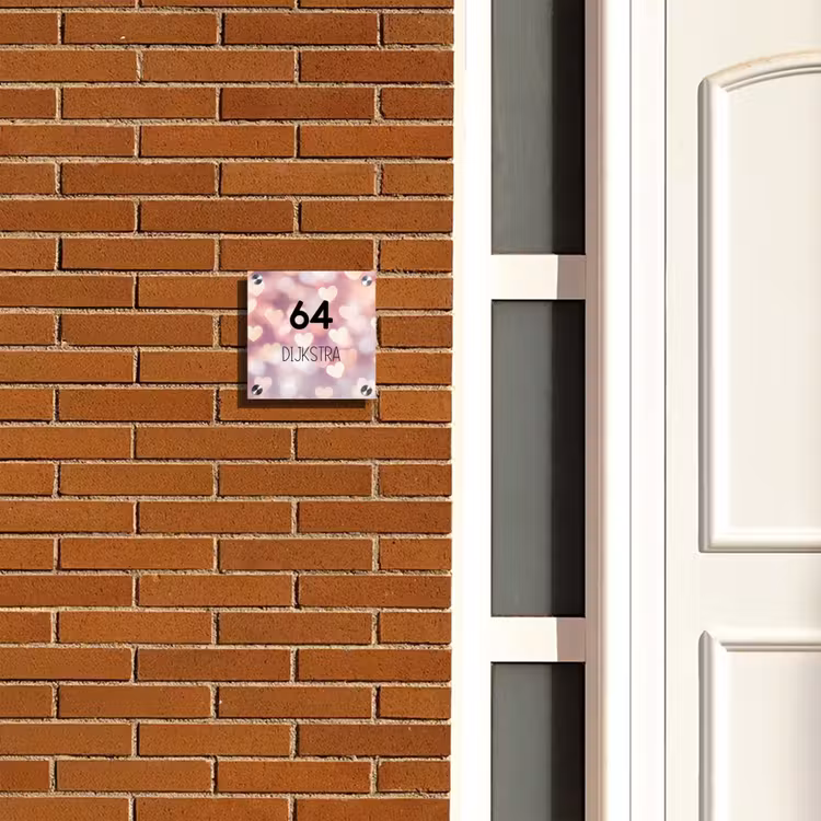 Naambordje voordeur - Vierkant - Hartvormige gloed - Modern — 5