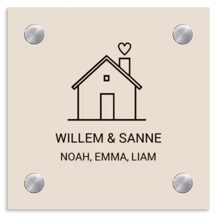 Naambordje voordeur - Vierkant - Huis illustratie - Klassiek — 1