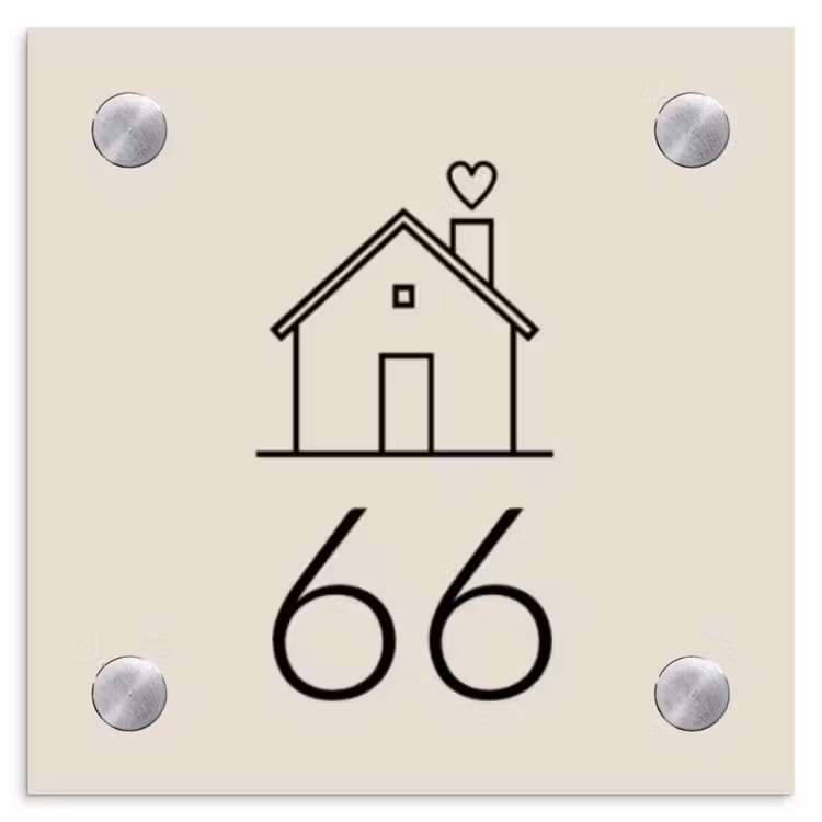 Naambordje voordeur - Vierkant - Huis illustratie - Traditioneel — 1
