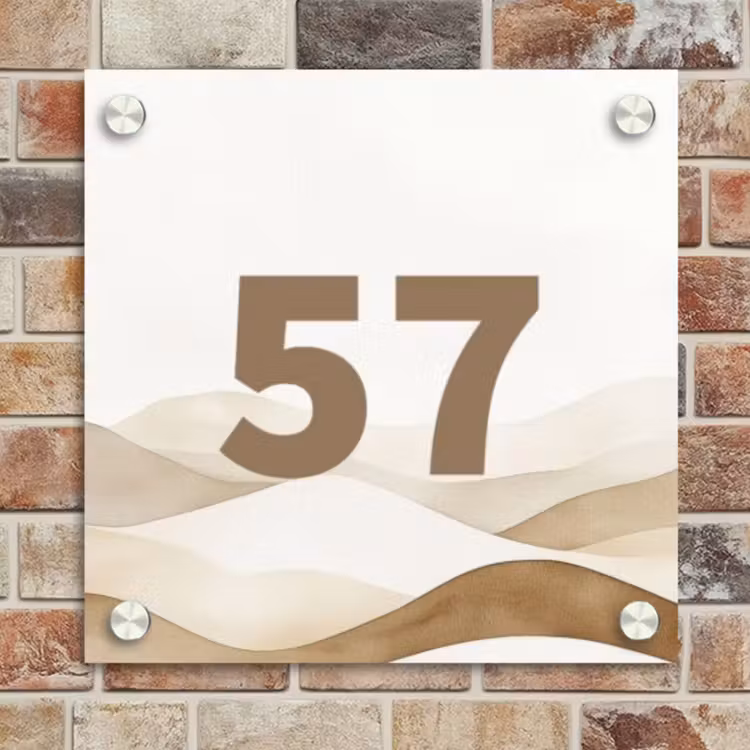 Naambordje voordeur - Vierkant - Beige landschap - Traditioneel — 4