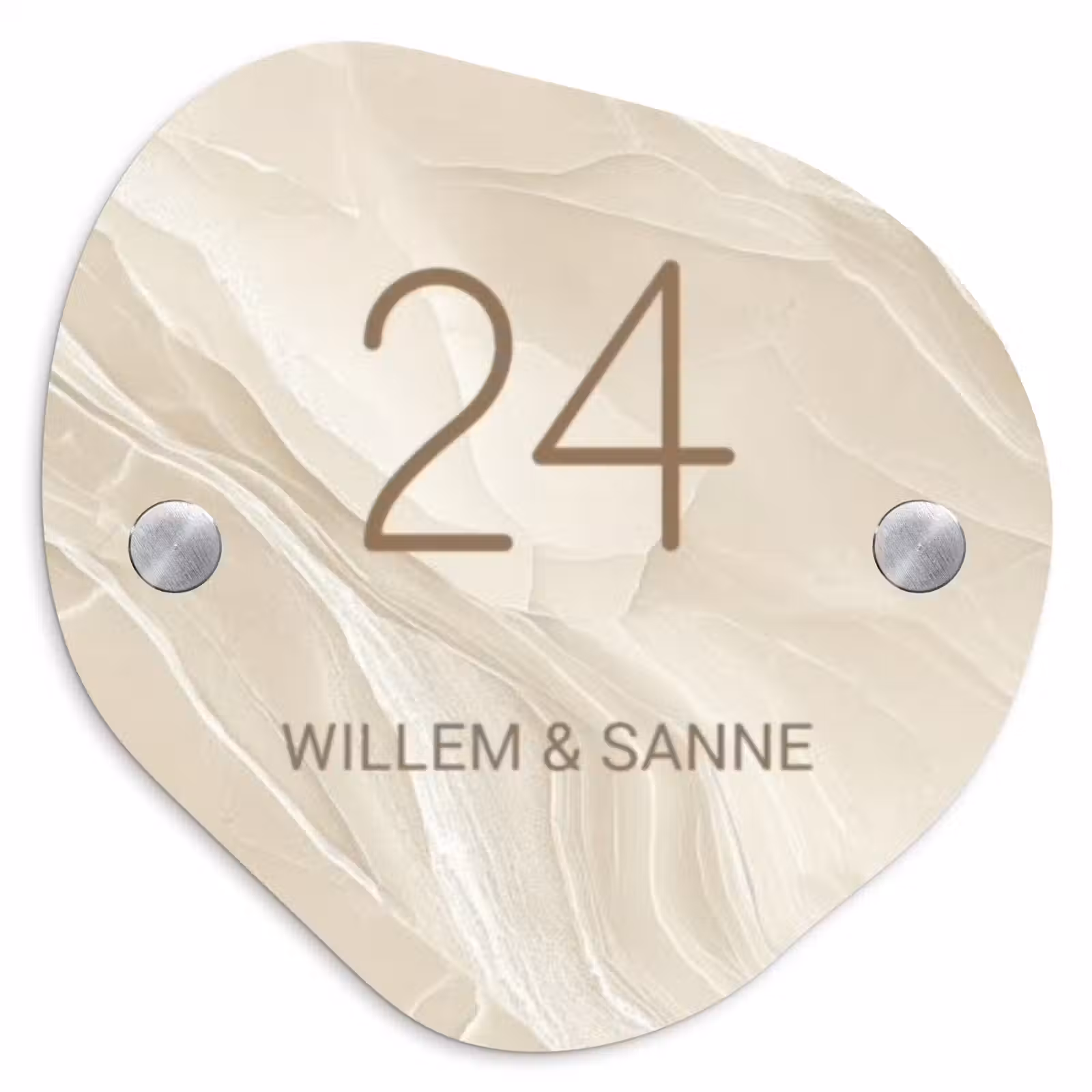Naambordje voordeur - Organisch - Beige - Marmer - Klassiek — 1