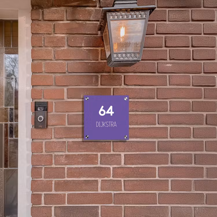 Naambordje voordeur - Vierkant - Donkerpaars - Modern — 3