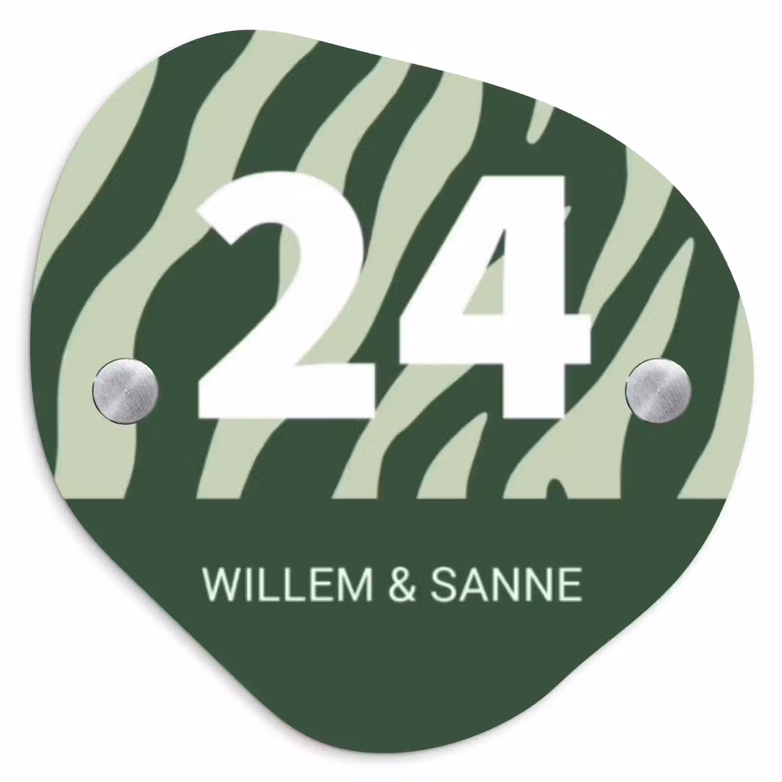 Naambordje voordeur - Organisch - Groen zebra - Klassiek — 1