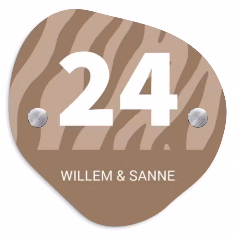 Naambordje voordeur - Organisch - Beige zebra - Klassiek — 1