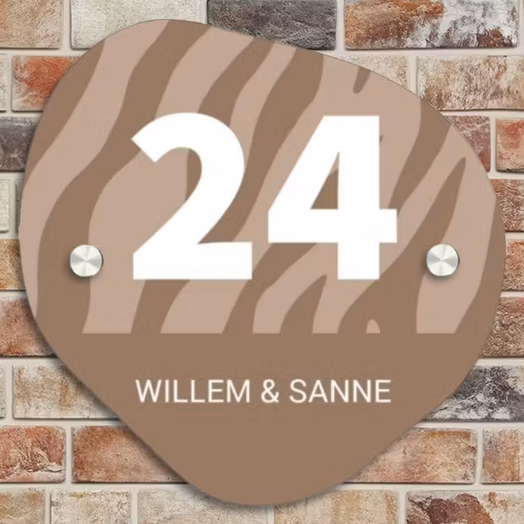 Naambordje voordeur - Organisch - Beige zebra - Klassiek — 4