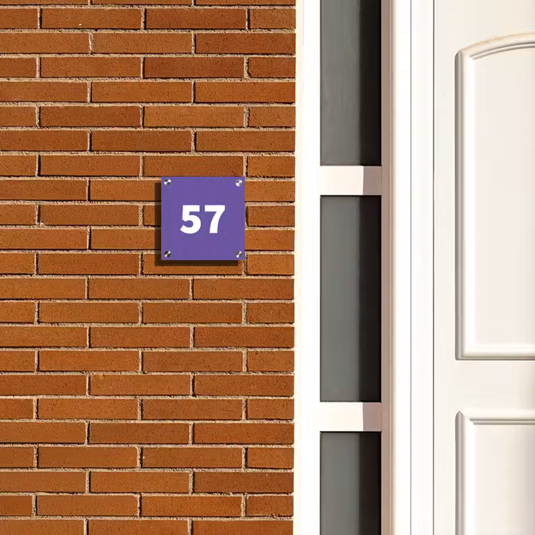 Naambordje voordeur - Vierkant - Donkerpaars - Traditioneel — 5