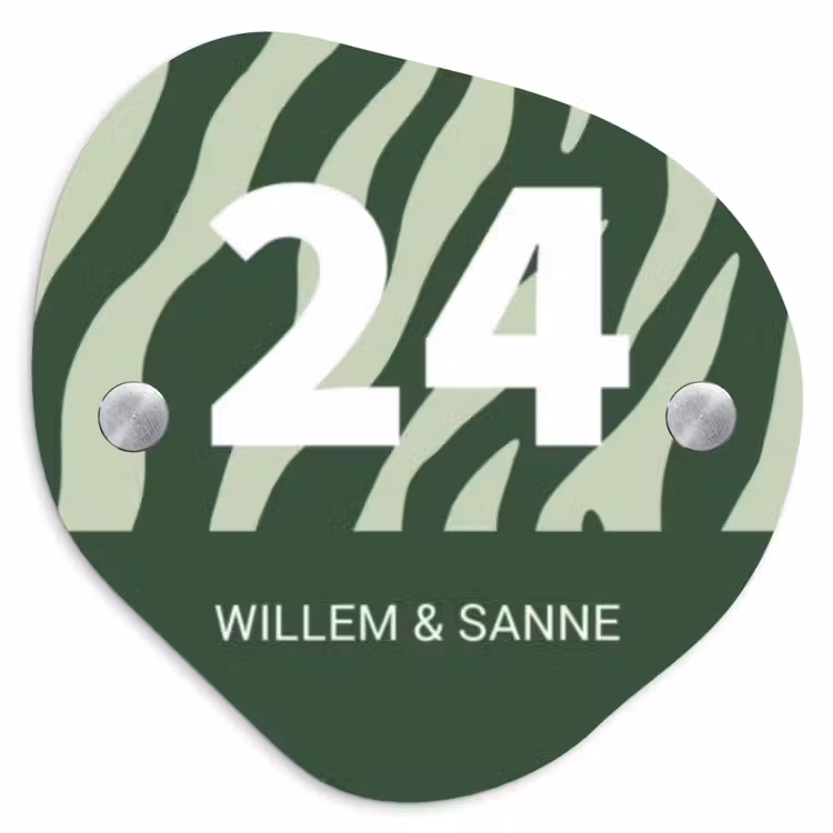 Naambordje voordeur - Organisch - Groen zebra - Klassiek — 1