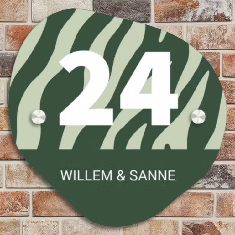 Naambordje voordeur - Organisch - Groen zebra - Klassiek — 4