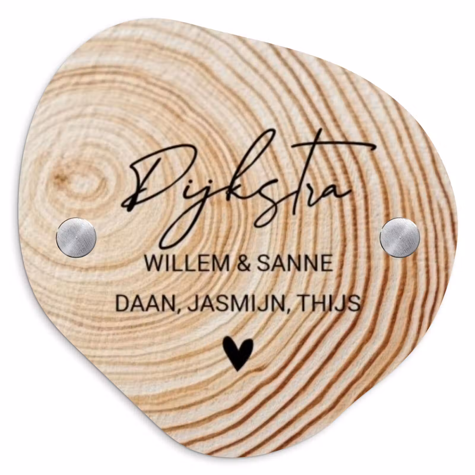 Naambordje voordeur - Organisch - Houten nerf - Sierlijk — 1