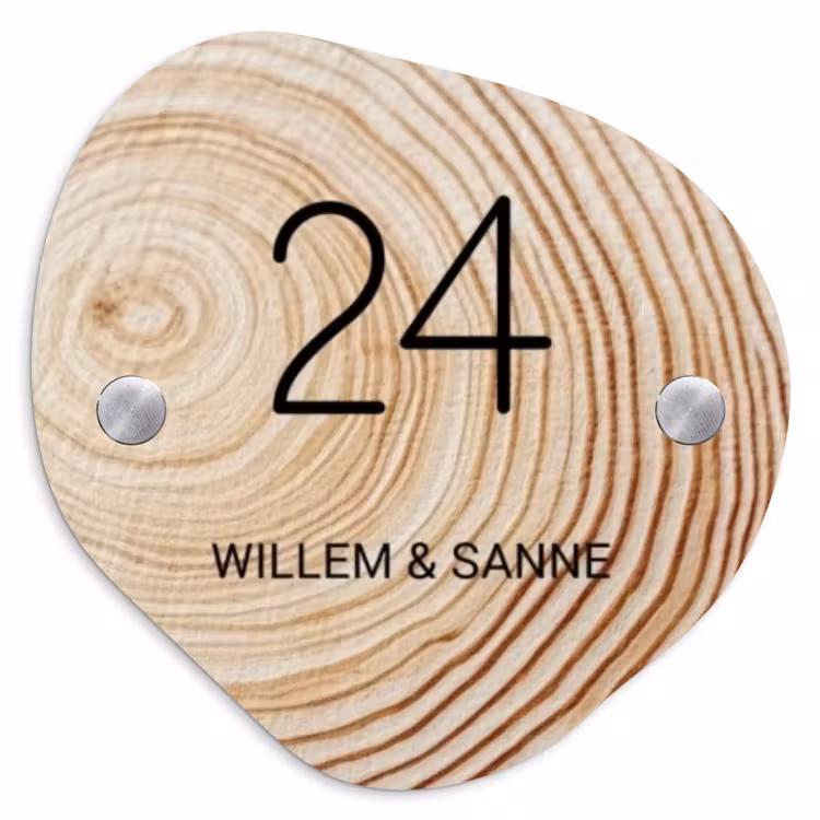Naambordje voordeur - Organisch - Houten nerf - Klassiek — 1