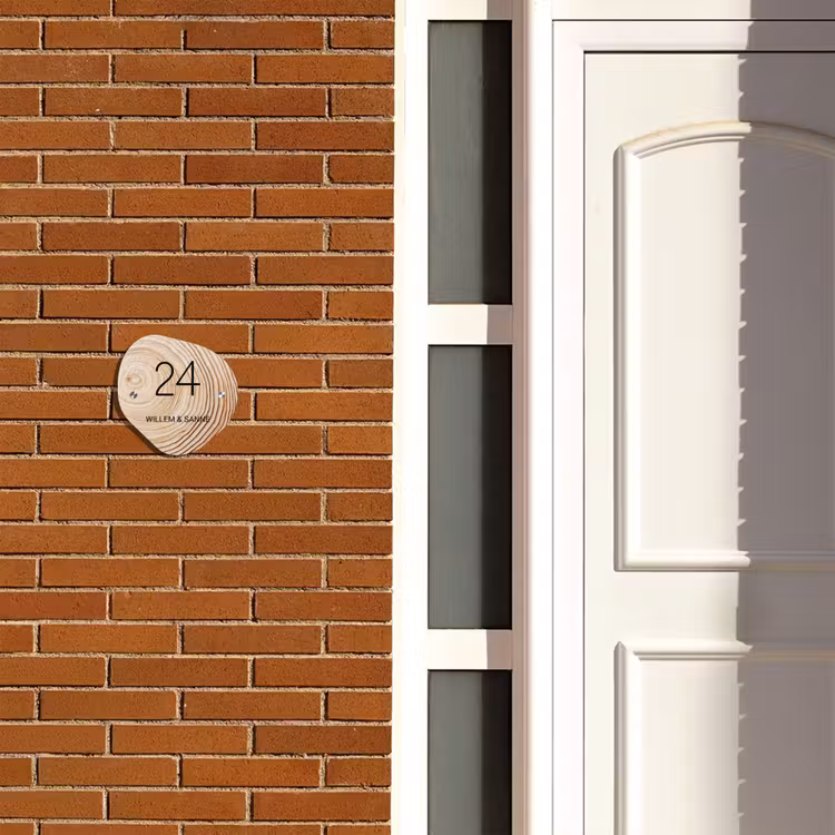 Naambordje voordeur - Organisch - Houten nerf - Klassiek — 3