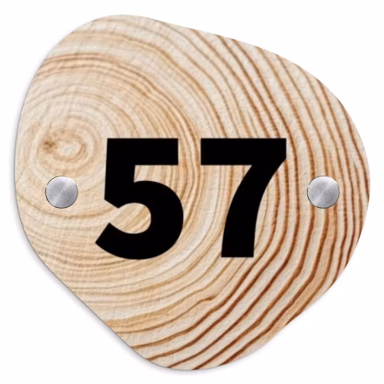 Naambordje voordeur - Organisch - Houten nerf - Traditioneel — 1