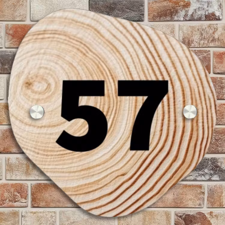 Naambordje voordeur - Organisch - Houten nerf - Traditioneel — 4