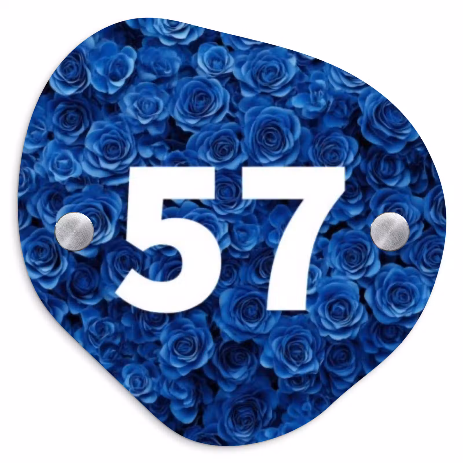 Naambordje voordeur - Organisch - Blauwe rozen - Traditioneel — 1