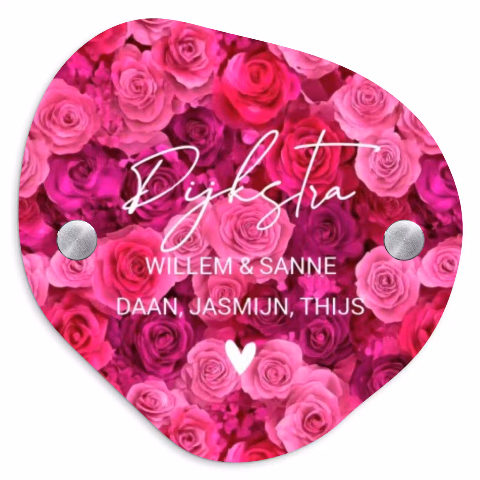 Naambordje voordeur - Organisch - Roze rozen - Sierlijk — 1