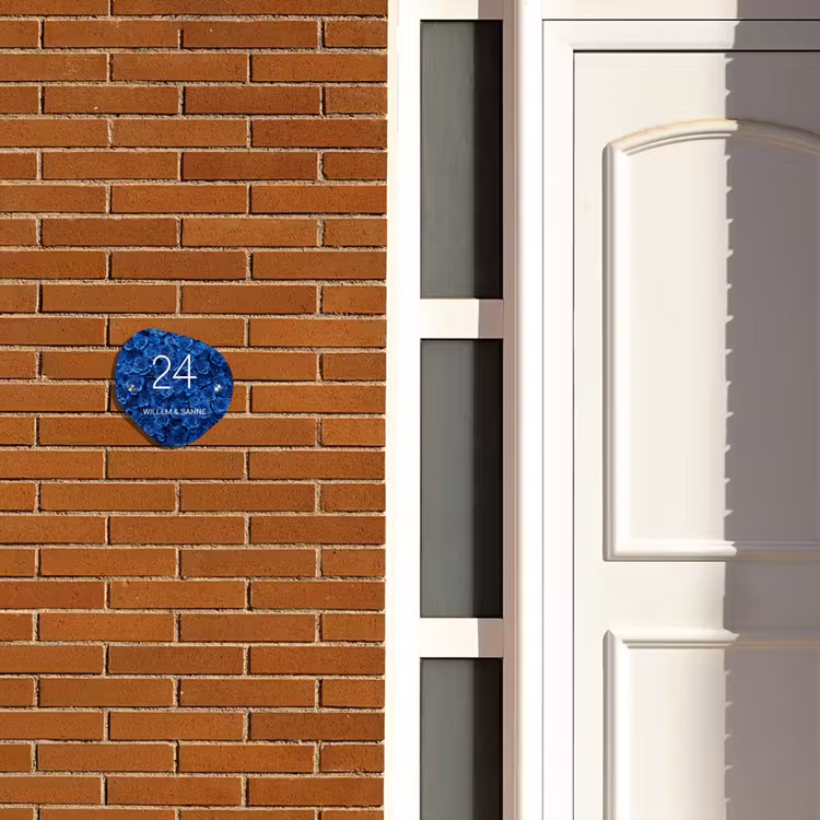 Naambordje voordeur - Organisch - Blauwe rozen - Klassiek — 3