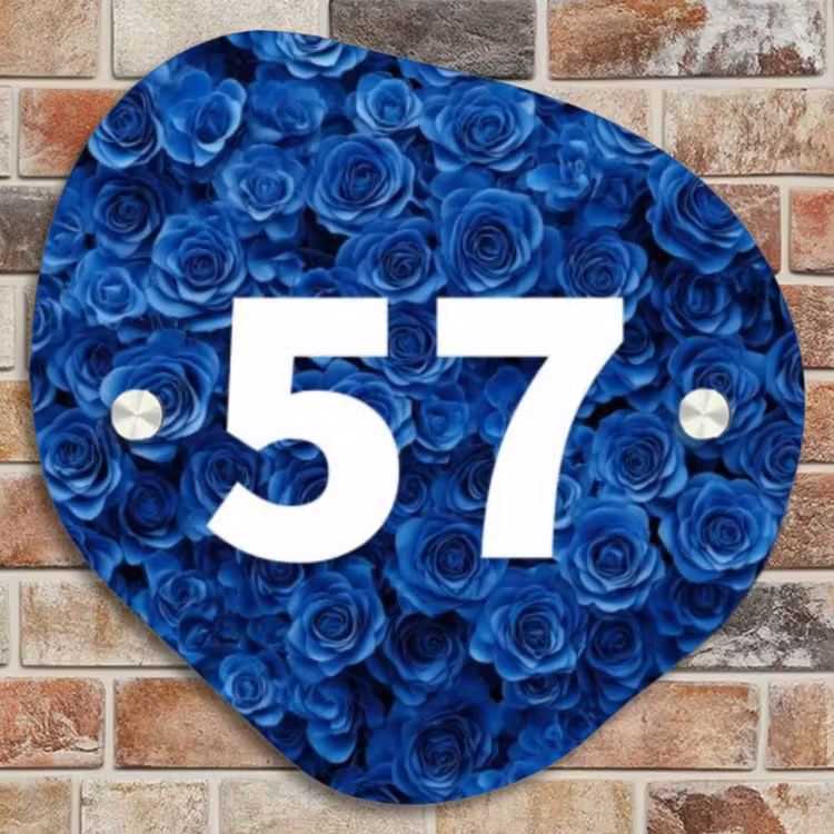Naambordje voordeur - Organisch - Blauwe rozen - Traditioneel — 4