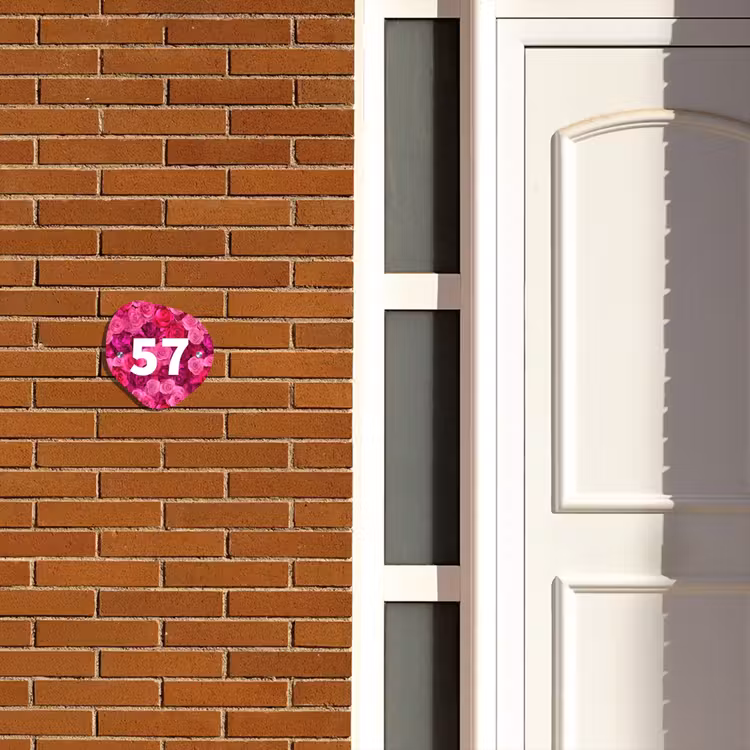 Naambordje voordeur - Organisch - Roze rozen - Traditioneel — 3