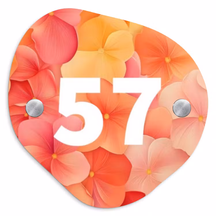 Naambordje voordeur - Organisch - Oranje bloemenmix - Traditioneel — 1