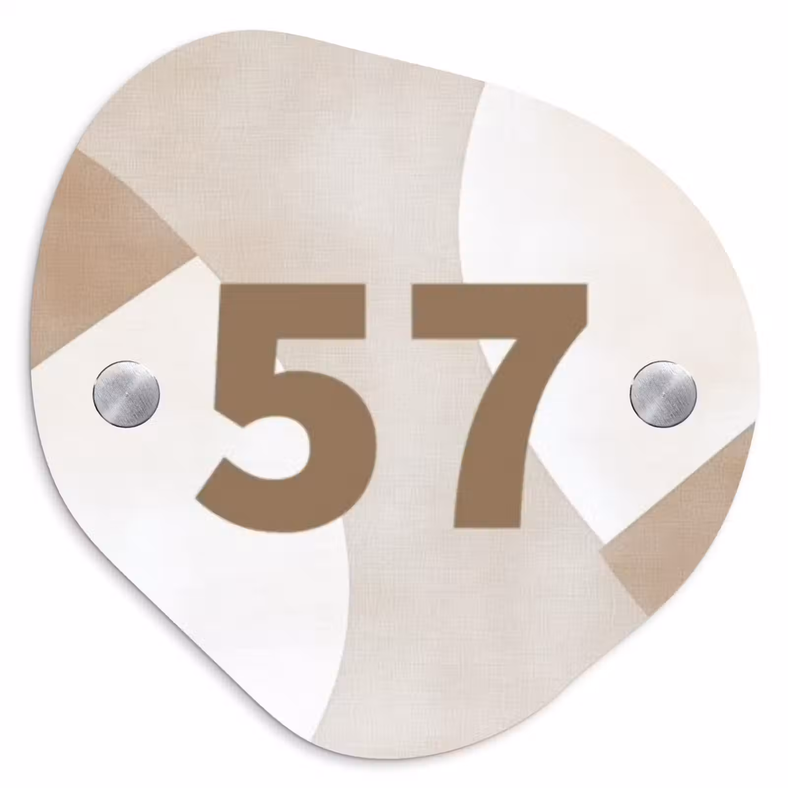 Naambordje voordeur - Organisch - Abstract beige - Traditioneel — 1