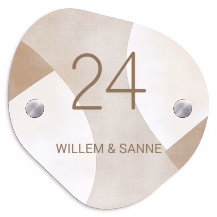Naambordje voordeur - Organisch - Abstract beige - Klassiek — 1