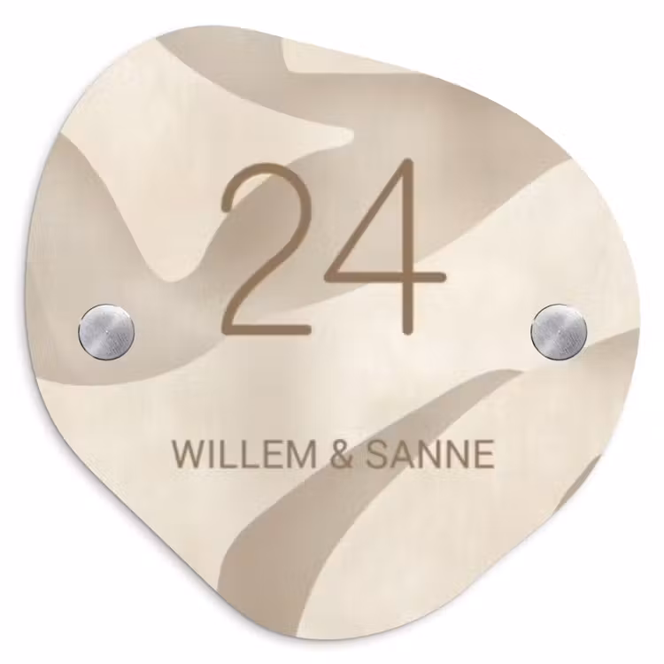 Naambordje voordeur - Organisch - Beige organisch - Klassiek — 1