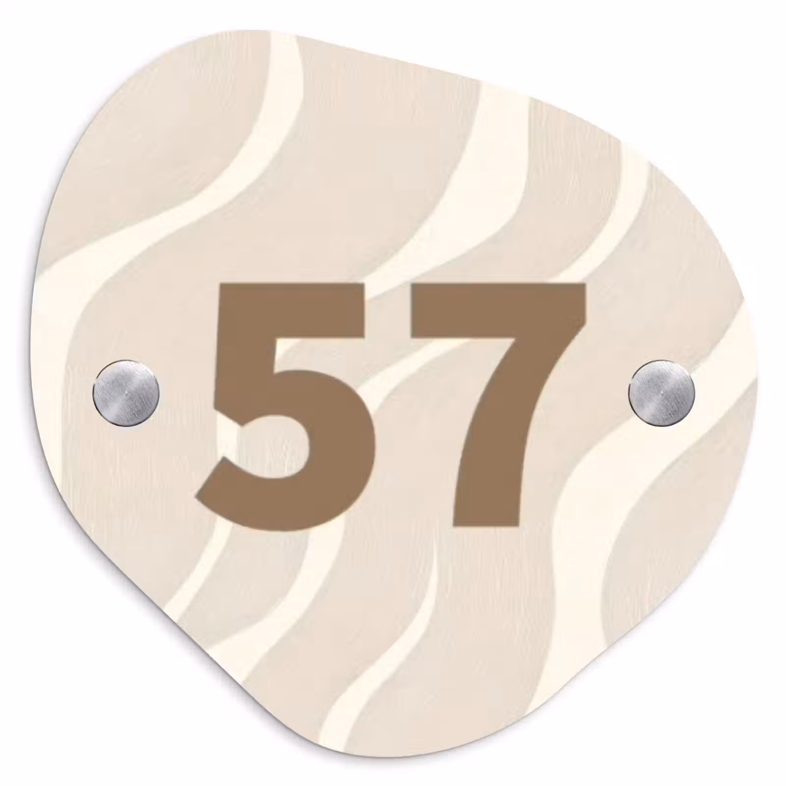 Naambordje voordeur - Organisch - Beige golven - Traditioneel — 1