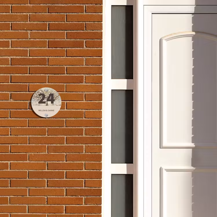 Naambordje voordeur - Rond - Bloesem - Klassiek — 3