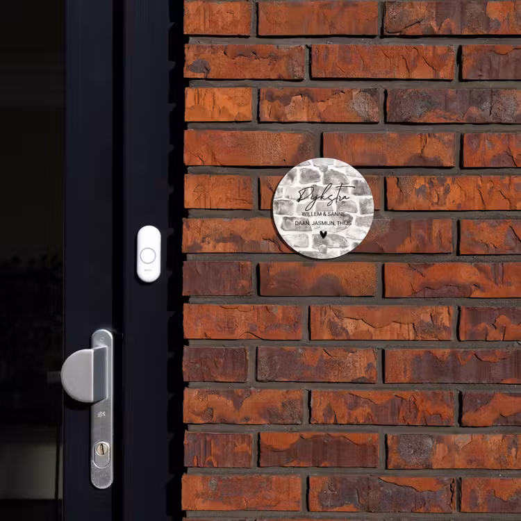 Naambordje voordeur - Rond - Natuurstenen - Sierlijk — 2