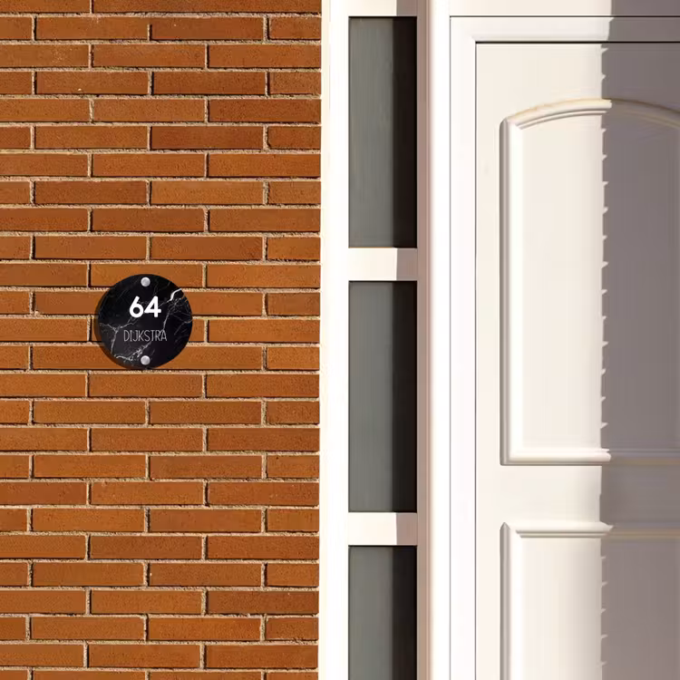 Naambordje voordeur - Rond - Marmer - Modern — 3